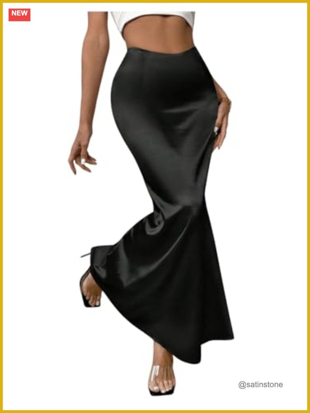 Women's Satin Maxi Skirt High Waisted Bodycon Elegant Party Fishtail